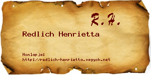 Redlich Henrietta névjegykártya